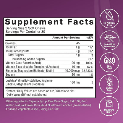 Force Factor Hair Growth Gummies  60 Gummies 2 Pack
